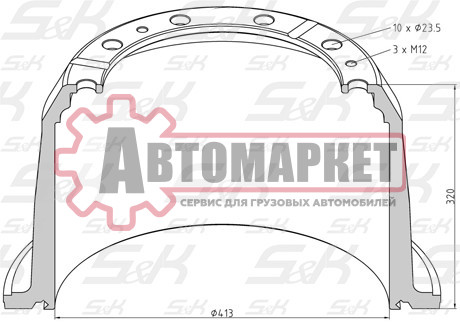 Тормозной барабан 10" Scania