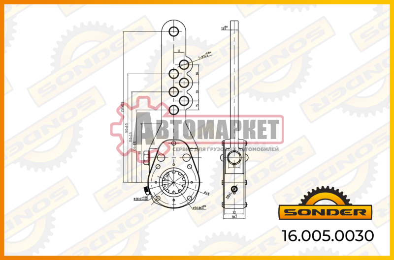 Трещетка 7 отв в 2 ряда SAE 1 1/2'' 10 зубов\BPW