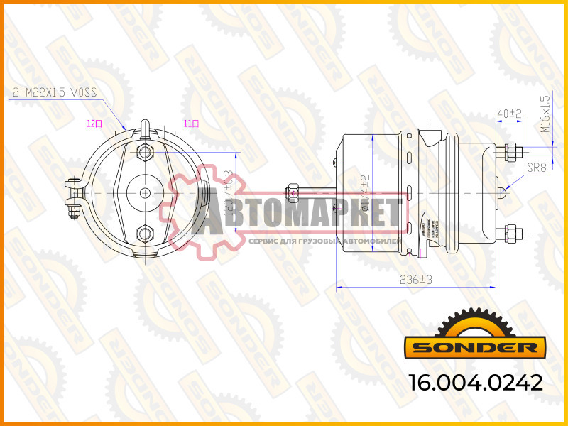 Энергоаккумулятор (дисковый тормоз) TYPE 2024 MAN TGATGMTGSTGX
