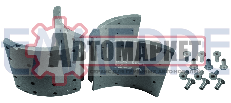 Накладки тормозные 2-й РЕМ. 413x203; (заклепки 93280/6.65x18 - 64 шт.)