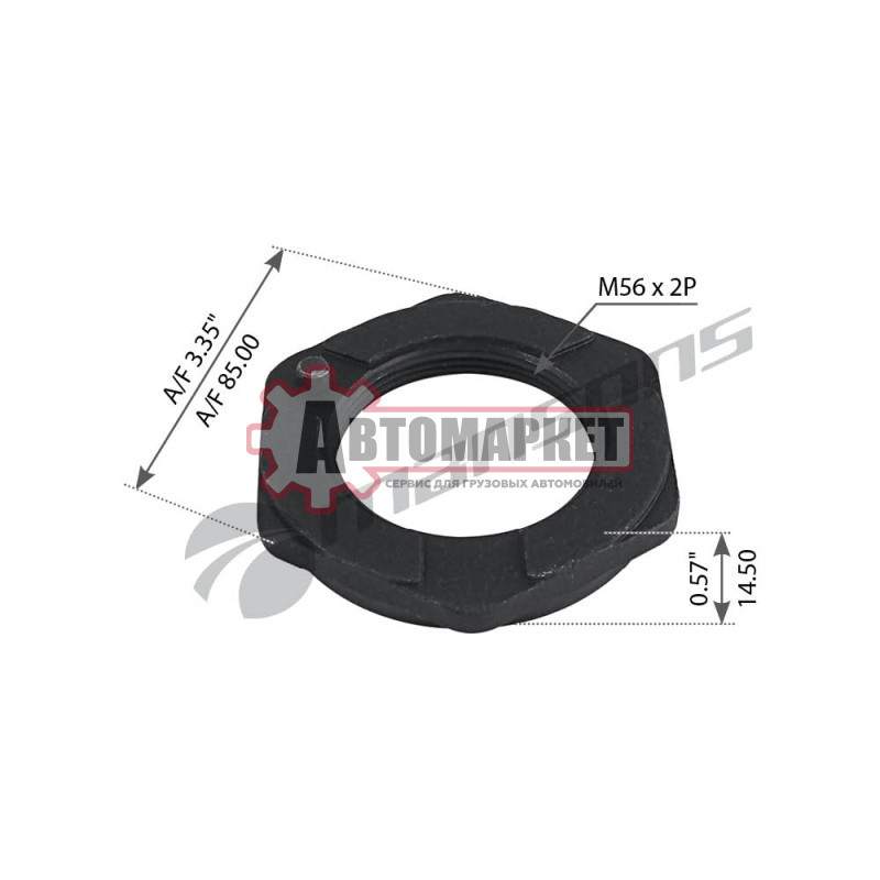 Гайка оси SAF RSM 8442/11242 внутренняя М56х2/12H/SW85