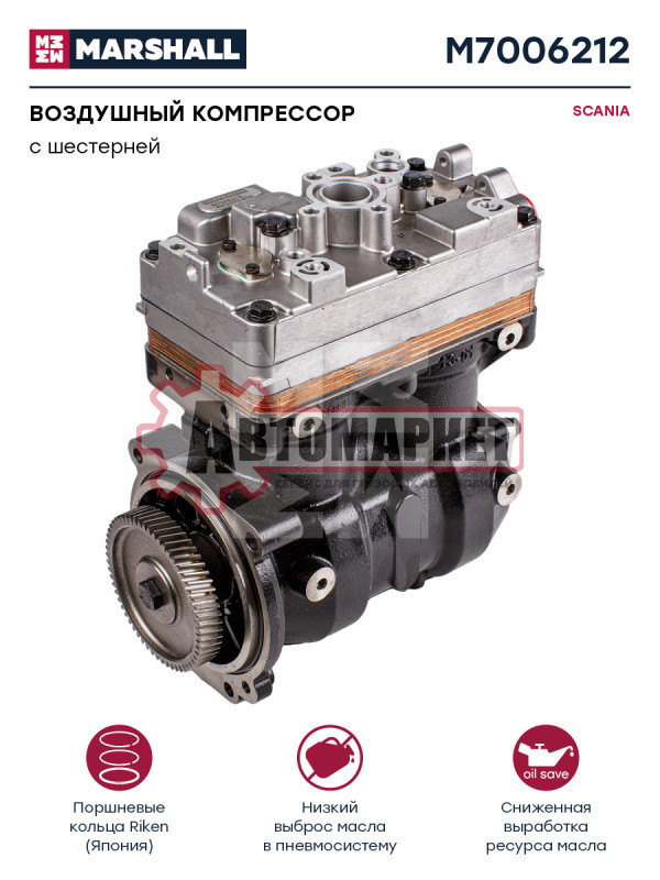 Компрессор воздушный 2-х цилиндровый (Knorr LK4949-K053603N00) Scania P/G/R/T-Se