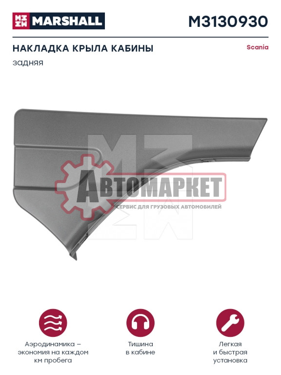 Уплотнение крыла (задняя часть) правое\Scania