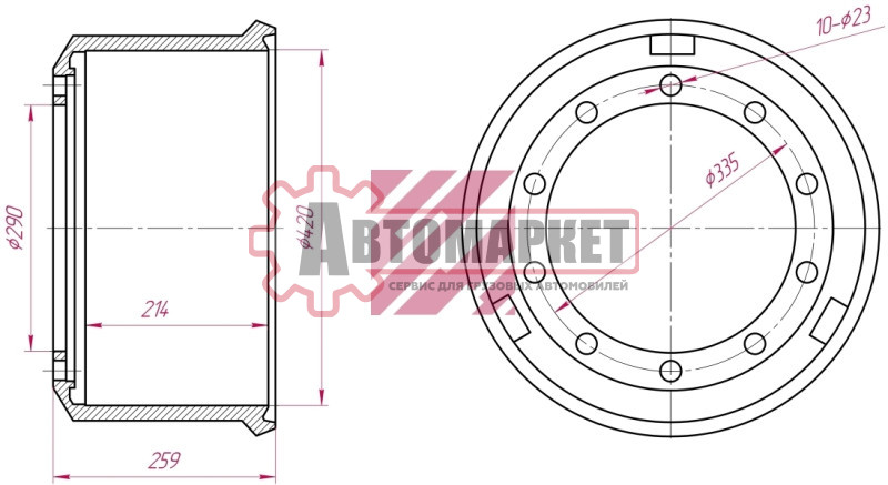 Барабан тормозной 420*207(200)*259 BPW Eco Max
