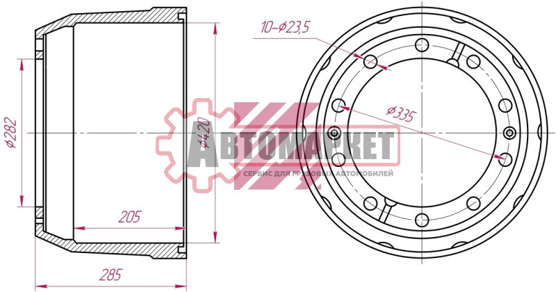 Барабан тормозной Stayer, HOWO о.н.99112340006 (M1900230)