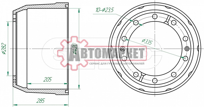 Барабан тормозной Stayer, HOWO о.н.99112340006 (M1900230)