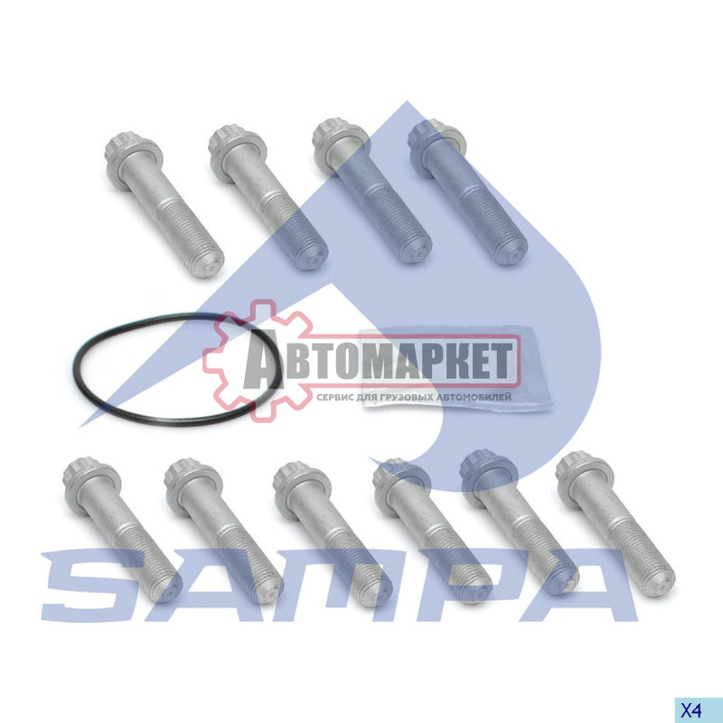 Болт диска тормозного M14*1,5*65, ком-кт 10 шт + сальник + смазка) Schmitz/SAF