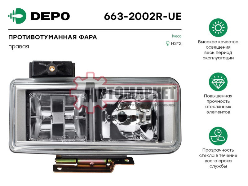 Фара противотуманная IVECO Eurostar/Eurotech правая(H3)