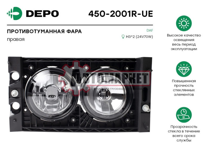 Фара противотуманная правая DAF XF105