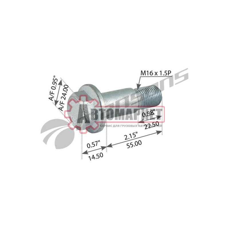 Болт крепления суппорта M16x1.5 \SAF