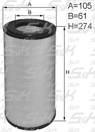 Фильтр воздушный d62/104, h274 \Carrier
