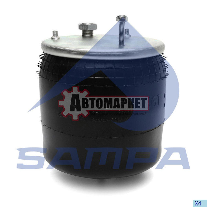 Пневмоподушка со стак.1шп.М10 2напр.D9.8mm 1шп.шт. М16x1.5 М24x1.5\Volvo FH(G4)