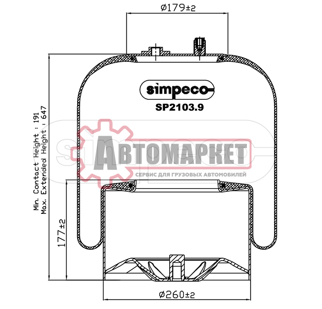 Пневморессора (со стальным стаканом) MERCEDES