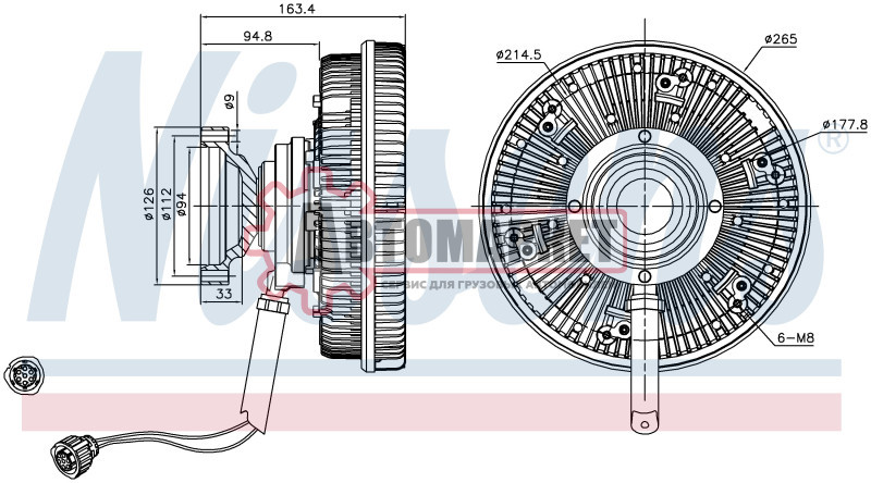 Вискомуфта D265 mm VOLVO