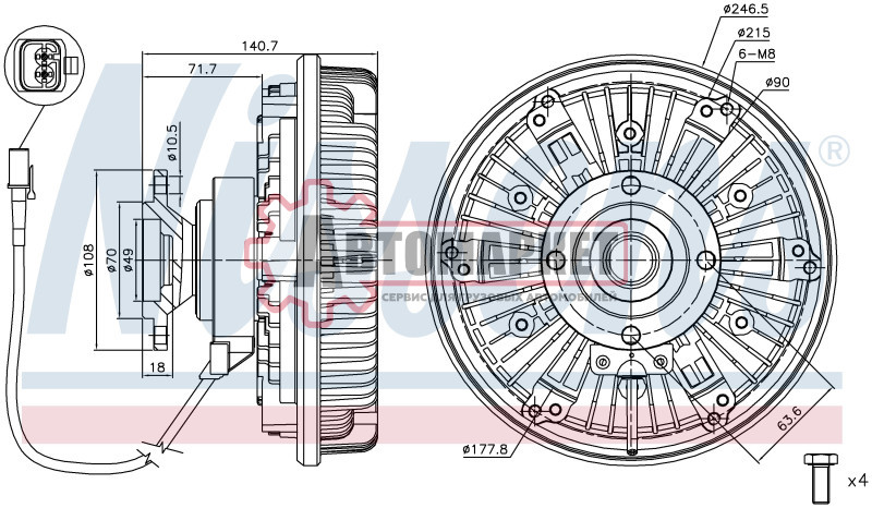 Вискомуфта привода вентилятора (электрическая) MAN TGA 480