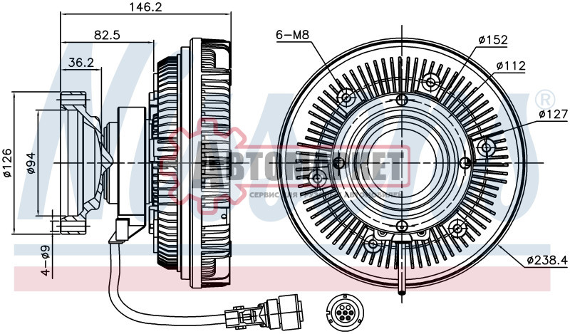 Вискомуфта привода вентилятора (без крыльчатки) Volvo