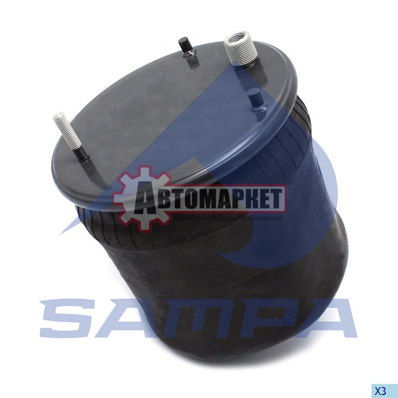 Пневмоподушка со стак. 1шп.М10 2напр.D9.8mm 1шп.шт.М16x1.5 М24x1.5\Volvo FH(G4),FM