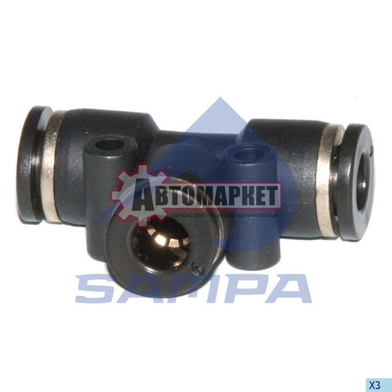 Фитинг быстросъемный Т-образный d6*d6*d6 (пласт.)
